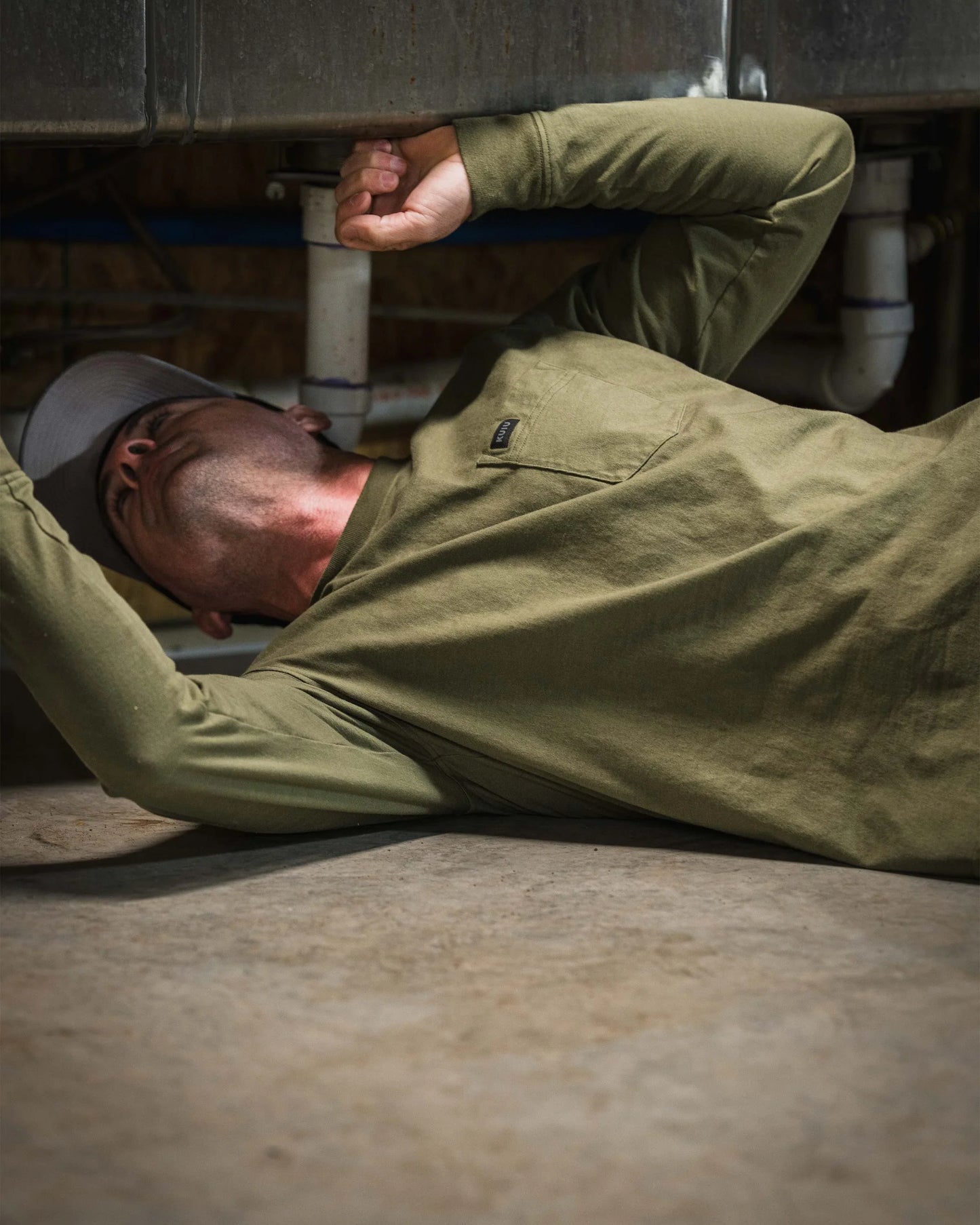 Workgrade LS Pocket Crew | Black
