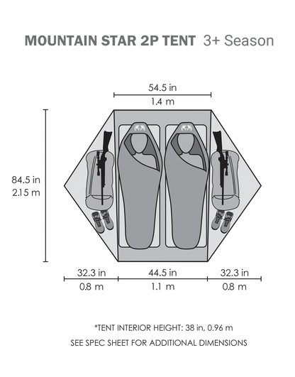 Mountain Star 2 Person Tent | Gunmetal-Camel