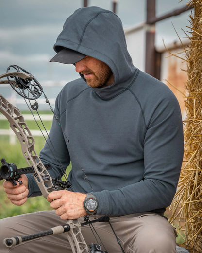 Canyon Waffle Hoodie | Black Heather