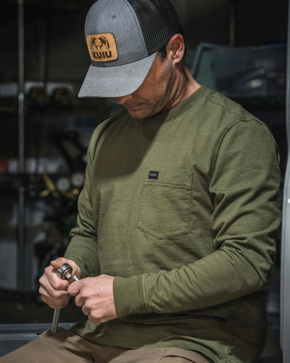 Workgrade LS Pocket Crew | Evergreen