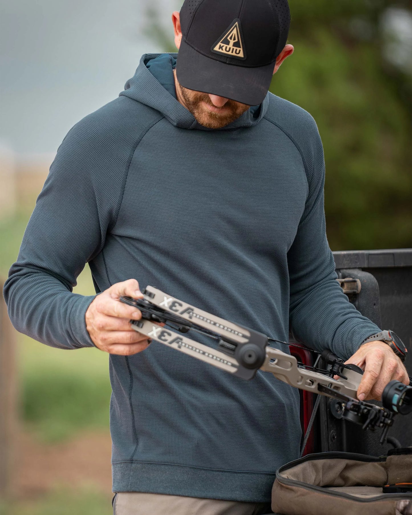 Canyon Waffle Hoodie | Black Heather